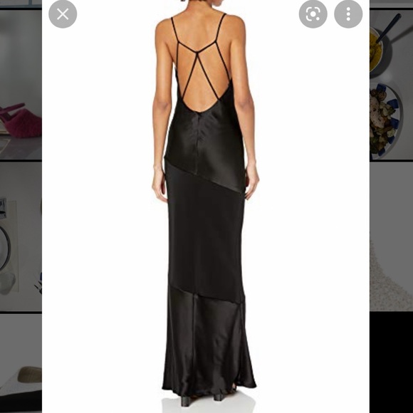 and by Allen Schwartz Navy “Bias” Satin Slip Gown Size 6 - Picture 3 of 10